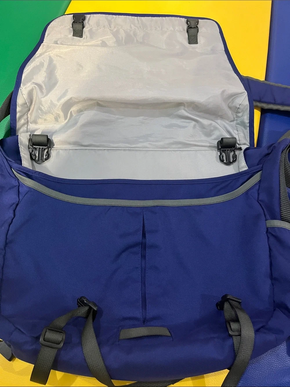 Patagonia Navy Messenger Bag with Red Accent - computer laptop
